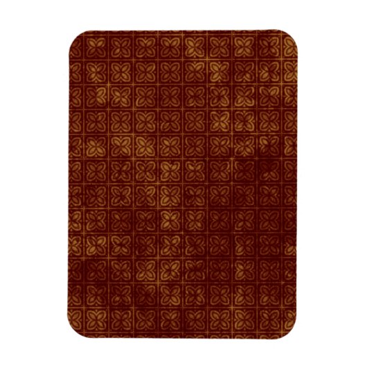 Grungy Red en Gold Floral Pattern Magneet (Verticaal)
