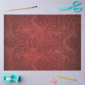  Grungy Red Floral Damask Tissuepapier (Craft)
