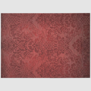  Grungy Red Floral Damask Tissuepapier