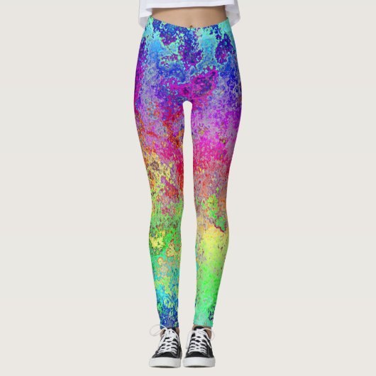Grungy Regenboog Leggings (Voorkant)