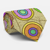 Grungy Retro Colorful Circles Stropdas (Opgerold)