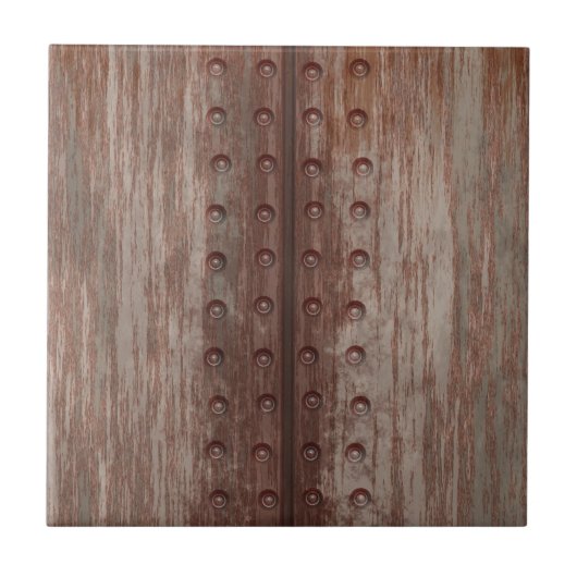 Grungy Rivette Rusty Metal Tegeltje (Voorkant)