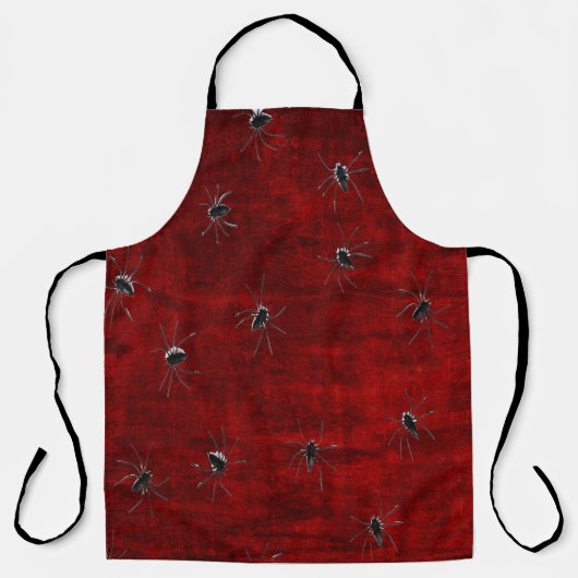 Grungy Rode Halloween & Spinnen Schort (Voorkant)