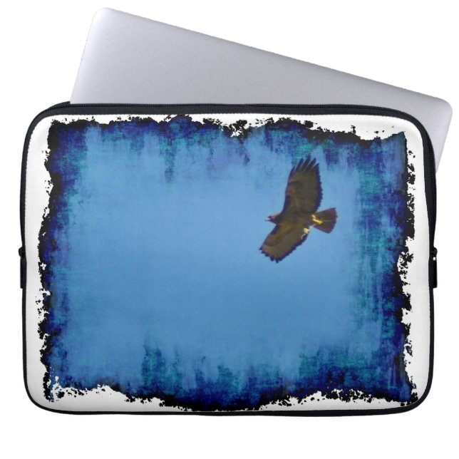 grungy roodstaarthaai springlevend laptop sleeve (Voorkant)