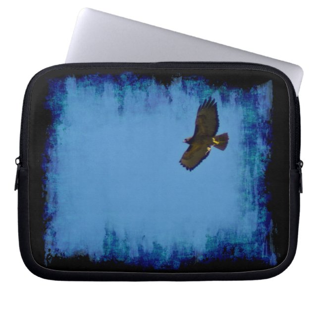 grungy roodstaarthaai springlevend laptop sleeve (Voorkant)