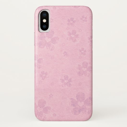 Grungy roze ventilator Heart Patroon Case-Mate iPhone Case (Achterkant)