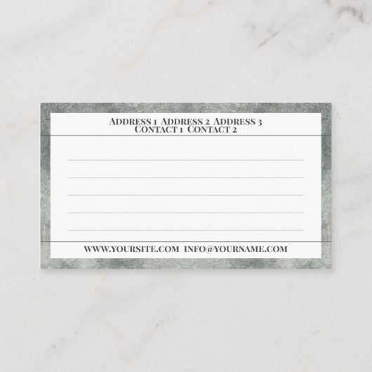 GRUNGY-ROZEN -  bloemen Visitekaartje (Achterkant)