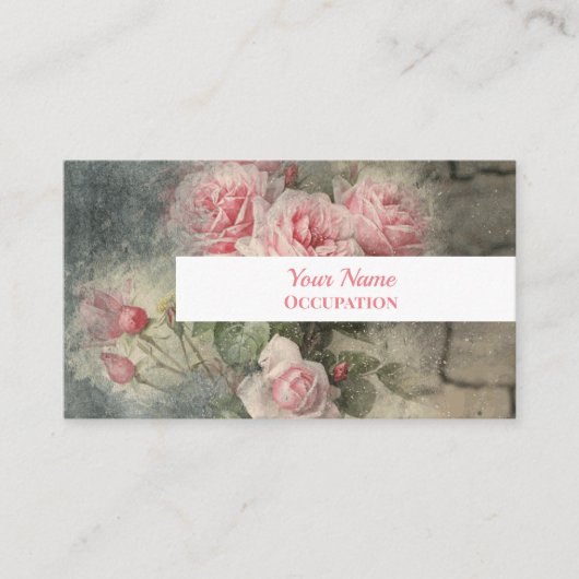 GRUNGY-ROZEN -  bloemen Visitekaartje (Voorkant)