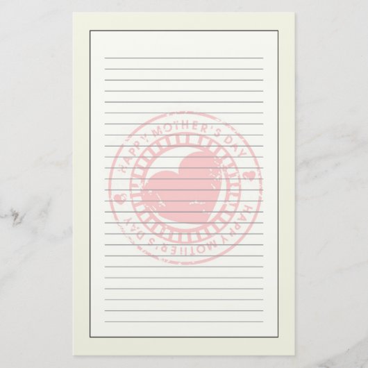 Grungy Rubber Stamp for Happy Moederdag Briefpapier (Voorkant)