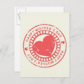 Grungy Rubber Stamp voor Happy Moederdag Briefkaart (Voorkant / Achterkant)