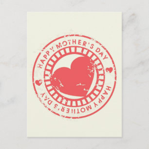 Grungy Rubber Stamp voor Happy Moederdag Briefkaart