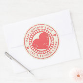 Grungy Rubber Stamp voor Happy Moederdag Ronde Sticker (Envelop)