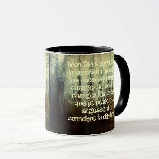 Grungy Serenity Prayer in Franse Mok (Voorkant rechts)