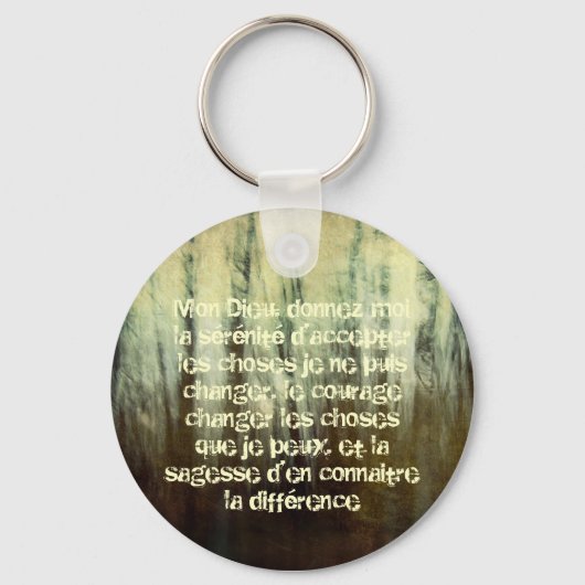 Grungy Serenity Prayer in Franse Sleutelhanger (Voorkant)