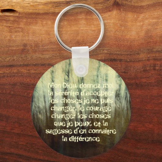 Grungy Serenity Prayer in Franse Sleutelhanger (Voorkant)