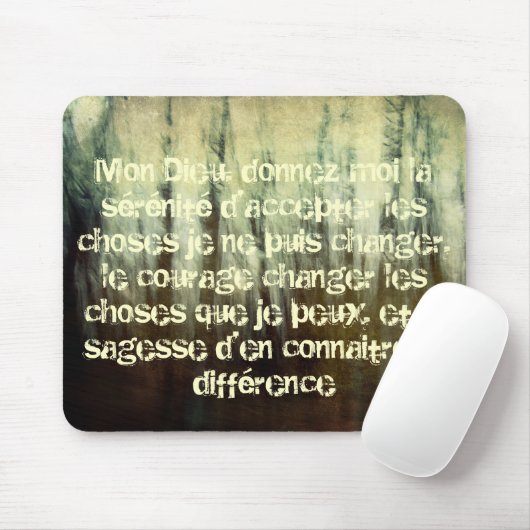 Grungy Serenity Prayer in French Mousepad Muismat (Met muis)