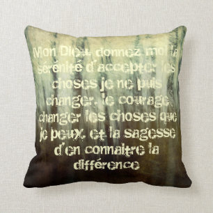Grungy Serenity Prayer in French Pillow Kussen