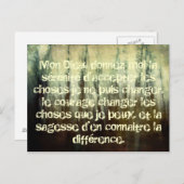 Grungy Serenity Prayer in het Franse Briefkaart (Voorkant / Achterkant)