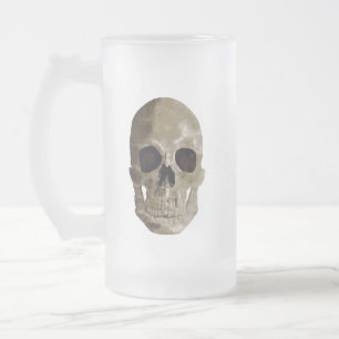 Grungy Skull Halloween Matglas Bierpul