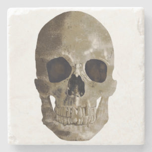 Grungy Skull Halloween Stenen Onderzetter