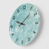 Grungy Snowflakes Grote Klok (Hoek)