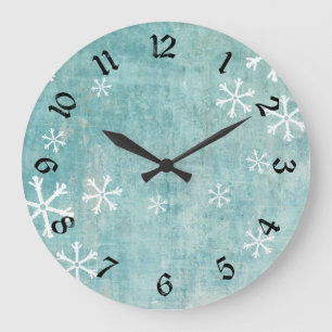 Grungy Snowflakes Grote Klok
