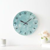 Grungy Snowflakes Grote Klok (Huis)