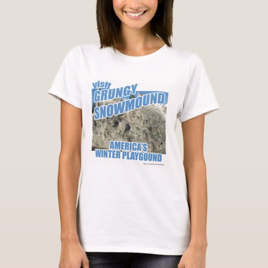 Grungy Snowmound Parody Winter Travel Design T-shirt (Voorkant)