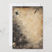 Grungy Spiderweb Skulls and Bare Tree Halloween Kaart (Achterkant)