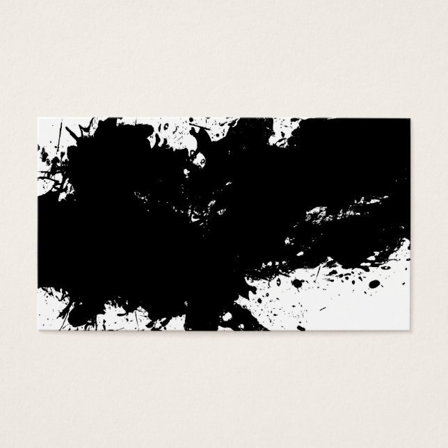 Grungy Splattered Ink Achtergrond Visitekaartjes (Voorkant)