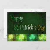 Grungy St. Patrick's Day Shamrocks - Briefkaart (Voorkant / Achterkant)