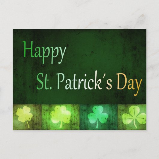 Grungy St. Patrick's Day Shamrocks - Briefkaart (Voorkant)