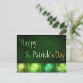 Grungy St. Patrick's Day Shamrocks - Briefkaart (Staand voorkant)