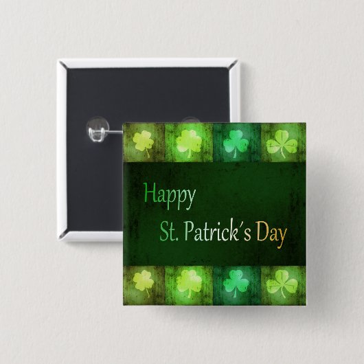 Grungy St. Patrick's Day Shamrocks - Button (Voorkant /achterkant)