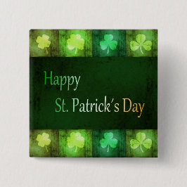 Grungy St. Patrick's Day Shamrocks - Button
