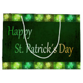 Grungy St. Patrick's Day Shamrocks Large Gift Bag Cadeautasje (Achterkant)