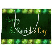 Grungy St. Patrick's Day Shamrocks Large Gift Bag Large Cadeautasje (Voorkant)