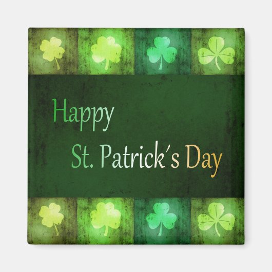 Grungy St. Patrick's Day Shamrocks - Magnet (Voorkant)