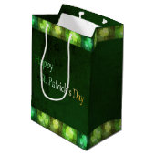 Grungy St. Patrick's Day Shamrocks Medium Gift Bag Cadeauzakje (Achterkant Gekanteld)