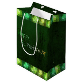 Grungy St. Patrick's Day Shamrocks Medium Gift Bag Medium Cadeauzakje