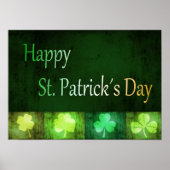 Grungy St. Patrick's Day Shamrocks - Poster Print (Voorkant)