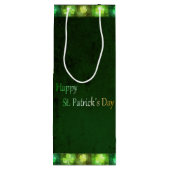 Grungy St. Patrick's Day Shamrocks - Wine Gift Bag Wijn Cadeautas (Achterkant)