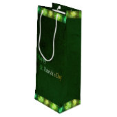 Grungy St. Patrick's Day Shamrocks - Wine Gift Bag Wijn Cadeautas (Achterkant Gekanteld)
