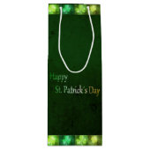 Grungy St. Patrick's Day Shamrocks - Wine Gift Bag Wijn Cadeautas (Voorkant)