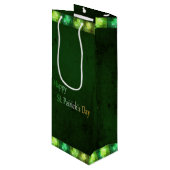Grungy St. Patrick's Day Shamrocks - Wine Gift Bag Wijn Cadeautas (Voorkant Gekanteld)