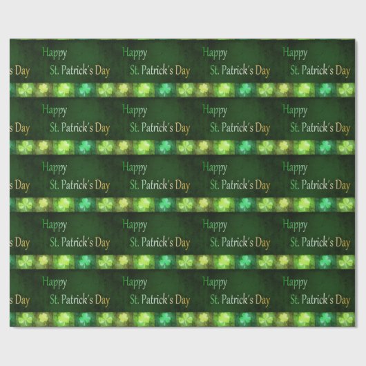 Grungy St. Patrick's Day Shamrocks Wrapping Paper Cadeaupapier (Vlak)