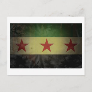 Grungy Syria Flag Briefkaart
