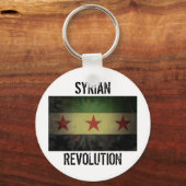 Grungy Syria Flag "Syrian Revolution" Sleutelhanger (Voorkant)