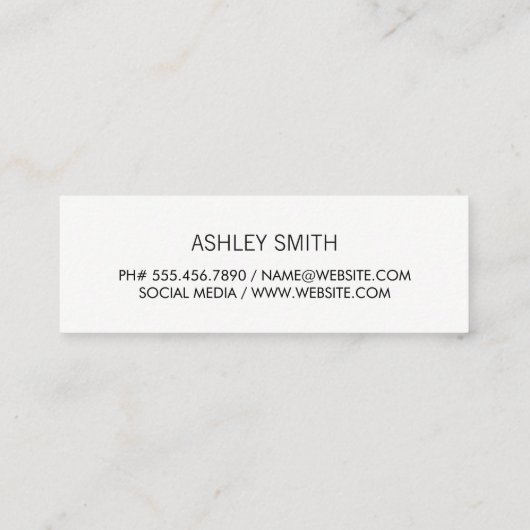 Grungy-tekst / Donkerrood Mini Visitekaartje (Achterkant)