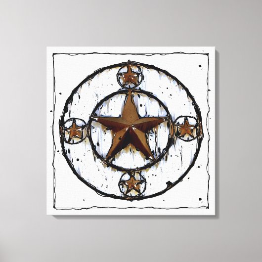GRUNGY TEXAS STAR CANVAS AFDRUK (Voorkant)
